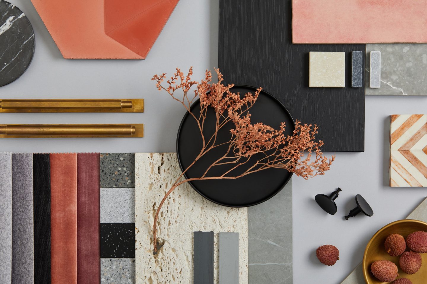 Curated wallcovering mood board for The Edit