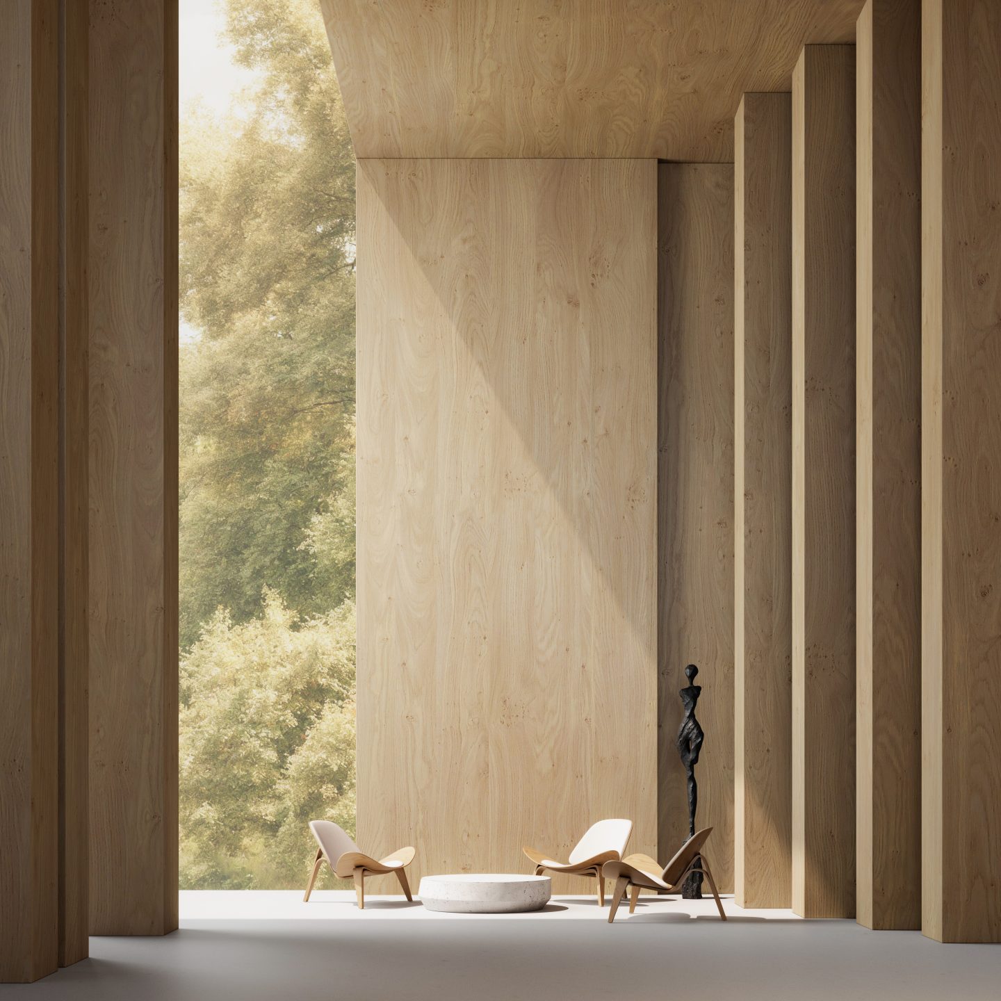 Wood Veneer room rendering